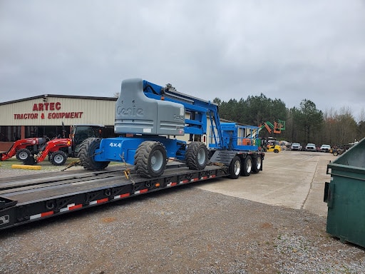 genie boom lift on trailer