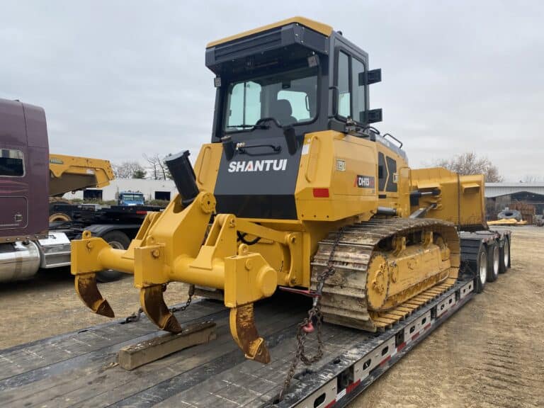 Loading a dozer on a trailer