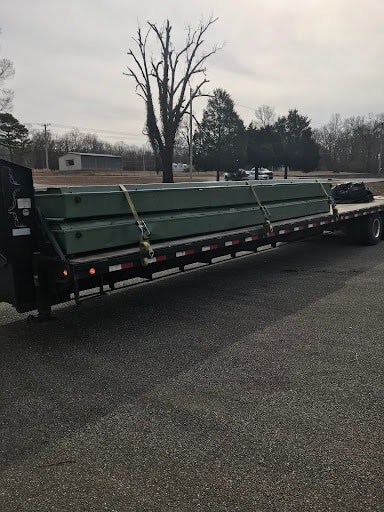 Equipment on trailer for transport