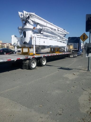 concrete boom on trailer for transport