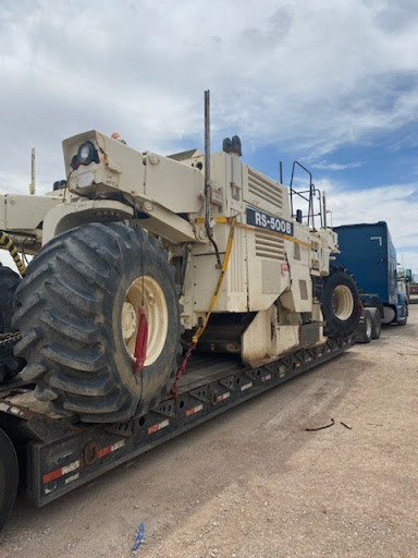 Soil Stabilizer on lowboy for transport