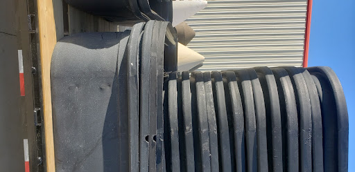 black basins on trailer