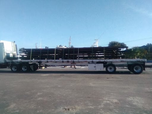 beams on a trailer