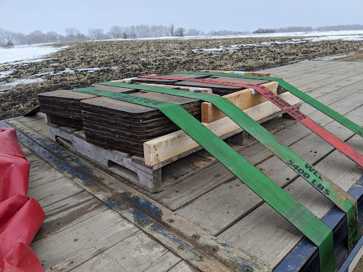 tractor weights loaded for transport
