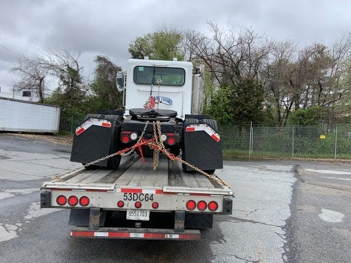 vehicle on a trailer