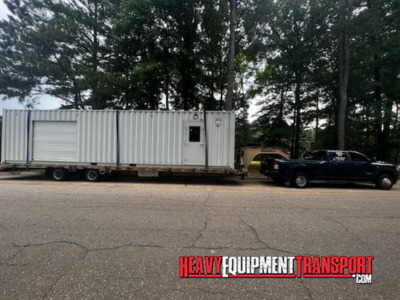 Transporting a 40ft high cube container.
