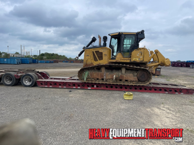 Transporting a 2013 Caterpillar D7E dozer.