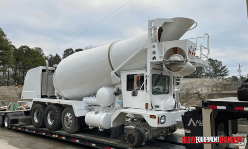 Transporting a Concrete Mixer.