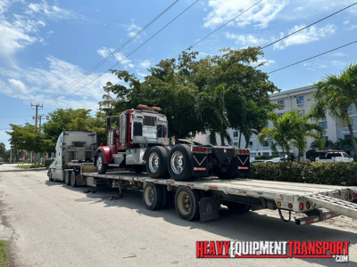 Hauling semi truck
