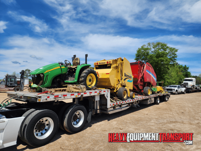 assorted equipment on trailer for transport