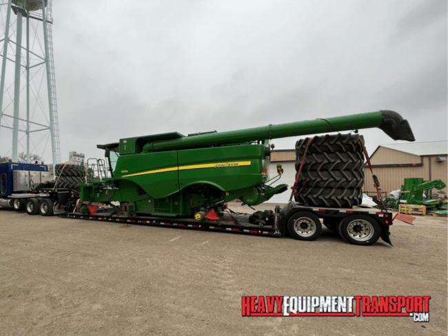 combine on trailer