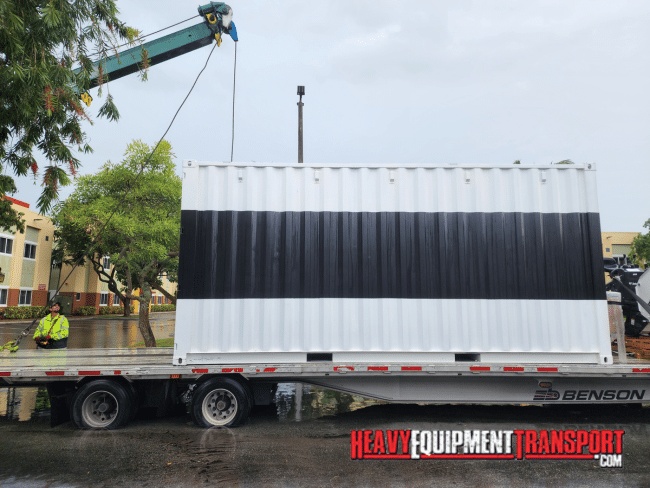 container loaded on trailer