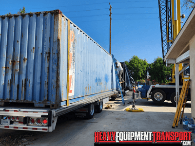 loaded 40ft container transport.