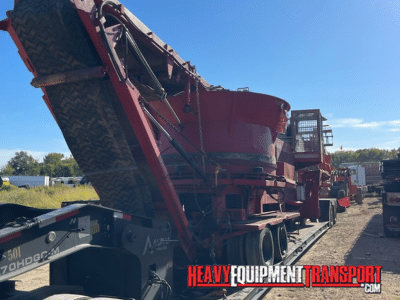 Shipping a Progrind Husky 1500 Tub Grinder on a RGN trailer