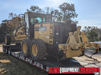 Shipping a Komatsu GD655 motor grader.