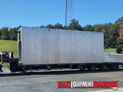 shipping an Infrared Oven on a lowboy trailer